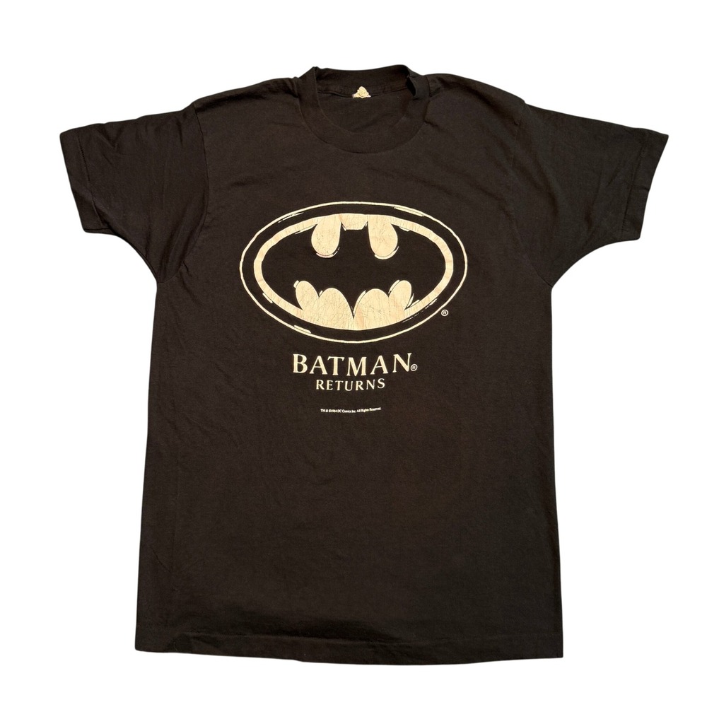 Vintage 1992 Batman Returns T Shirt Black Single Stitch Movie Promo Large